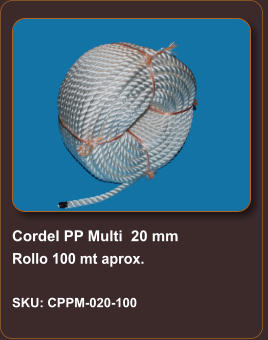 Cordel PP Multi  20 mm Rollo 100 mt aprox.  SKU: CPPM-020-100